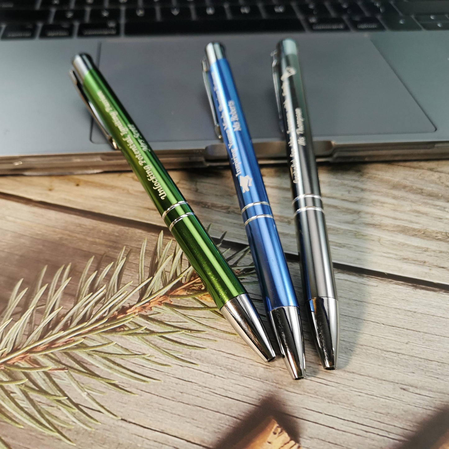 Custom Engraved Pens for Small Business – 40 to 100 Pack, Same or Different Text on Each Pen