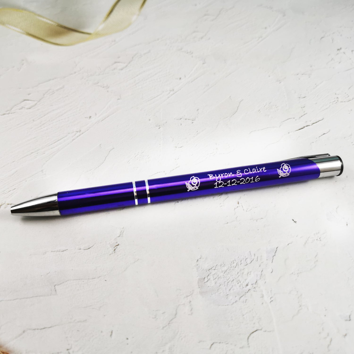 personalised pens for wedding favours – black ink