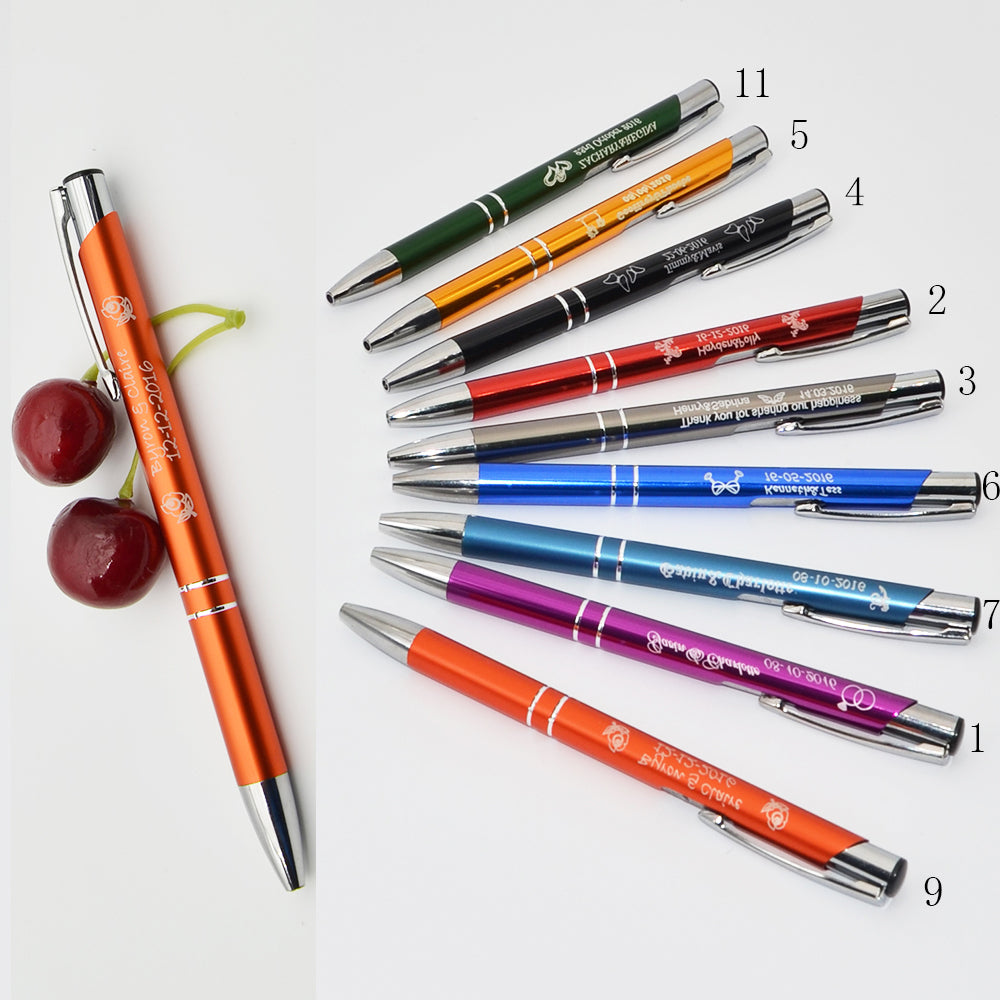 Bulk engraved pens with same slogan – ideal for events