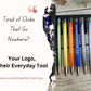 Branded promotional pens displayed 