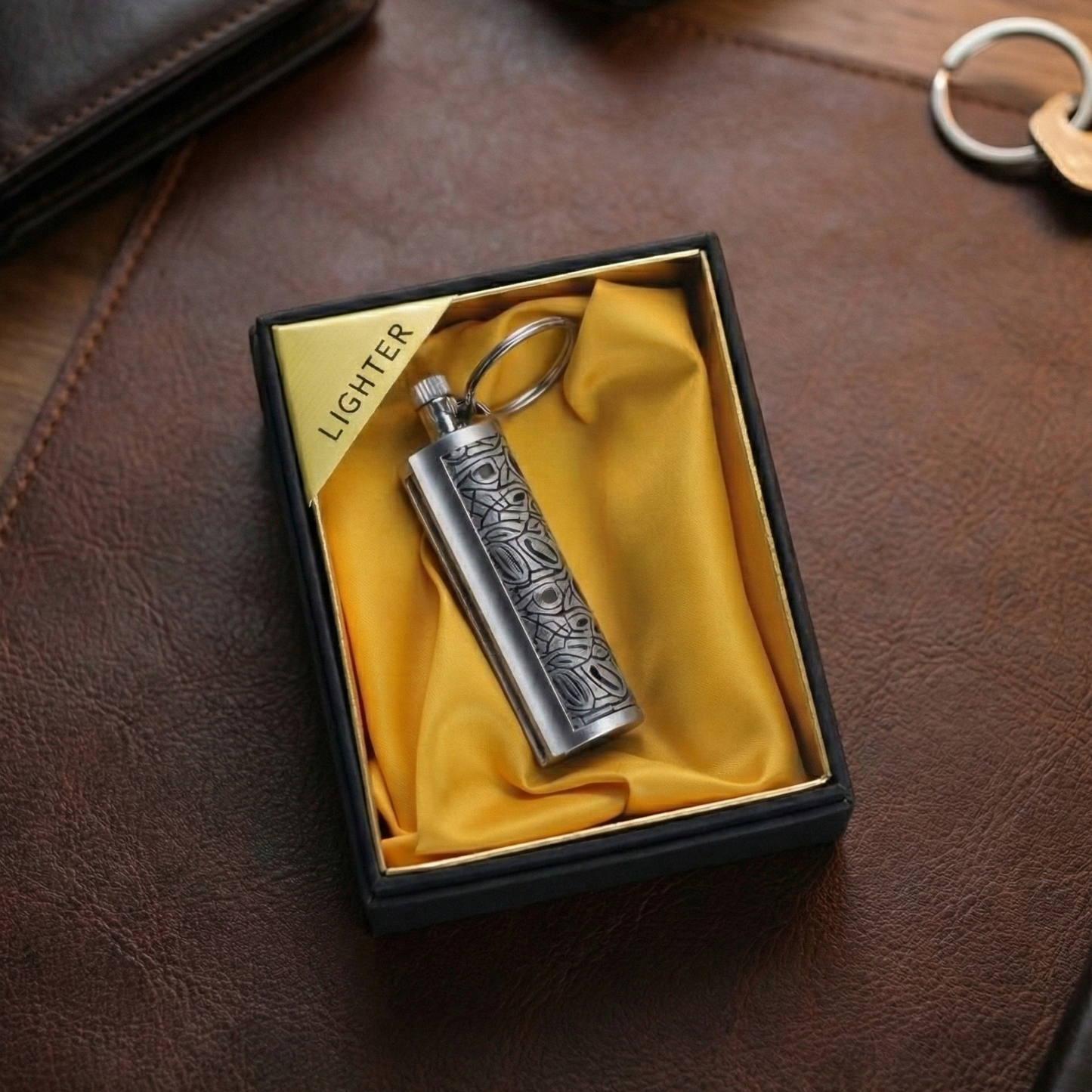 Personalised Gift Box for Men featuring Custom Engraved Everlasting Match - Unique Anniversary or Groomsmen Gift Idea