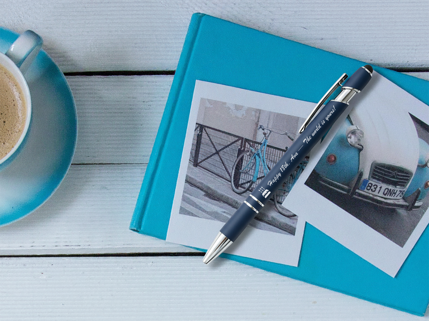 Custom Engraved Stylus Ballpoint Pen with Logo or Text, Personalized Office Gift, Dual Tip Touchscreen Pen, Corporate Promotional Pens Set