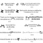 Sample wedding engraving templates with names and dates – romantic icons like hearts, flowers, bows for personalised wedding gifts